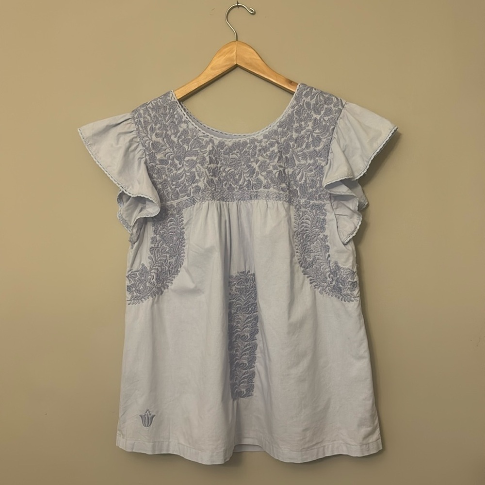 Beautiful lace blouse J Marie Sz M embroidered